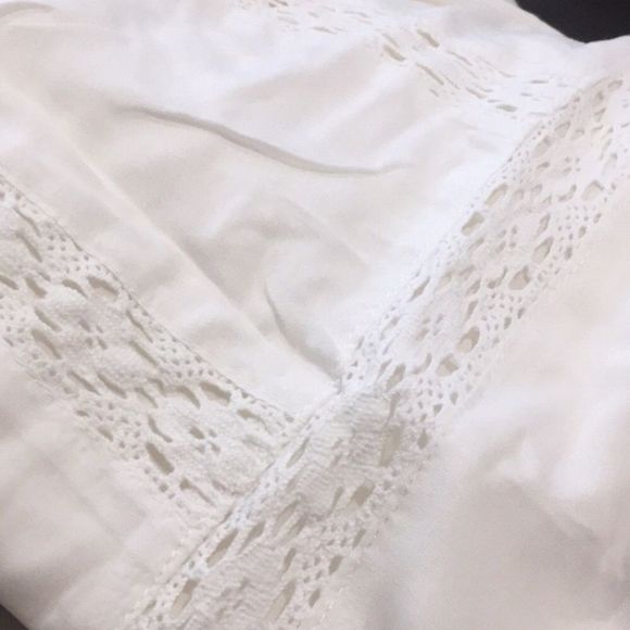 White Crochet Embroidered Front Lace Up Back Sun Dress - Picture 10 of 12